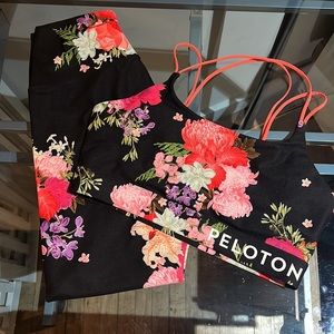 Peloton floral leggings w/ Matching bra